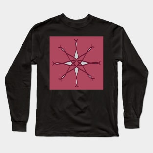 Compass rose - Warm Pink Red Long Sleeve T-Shirt